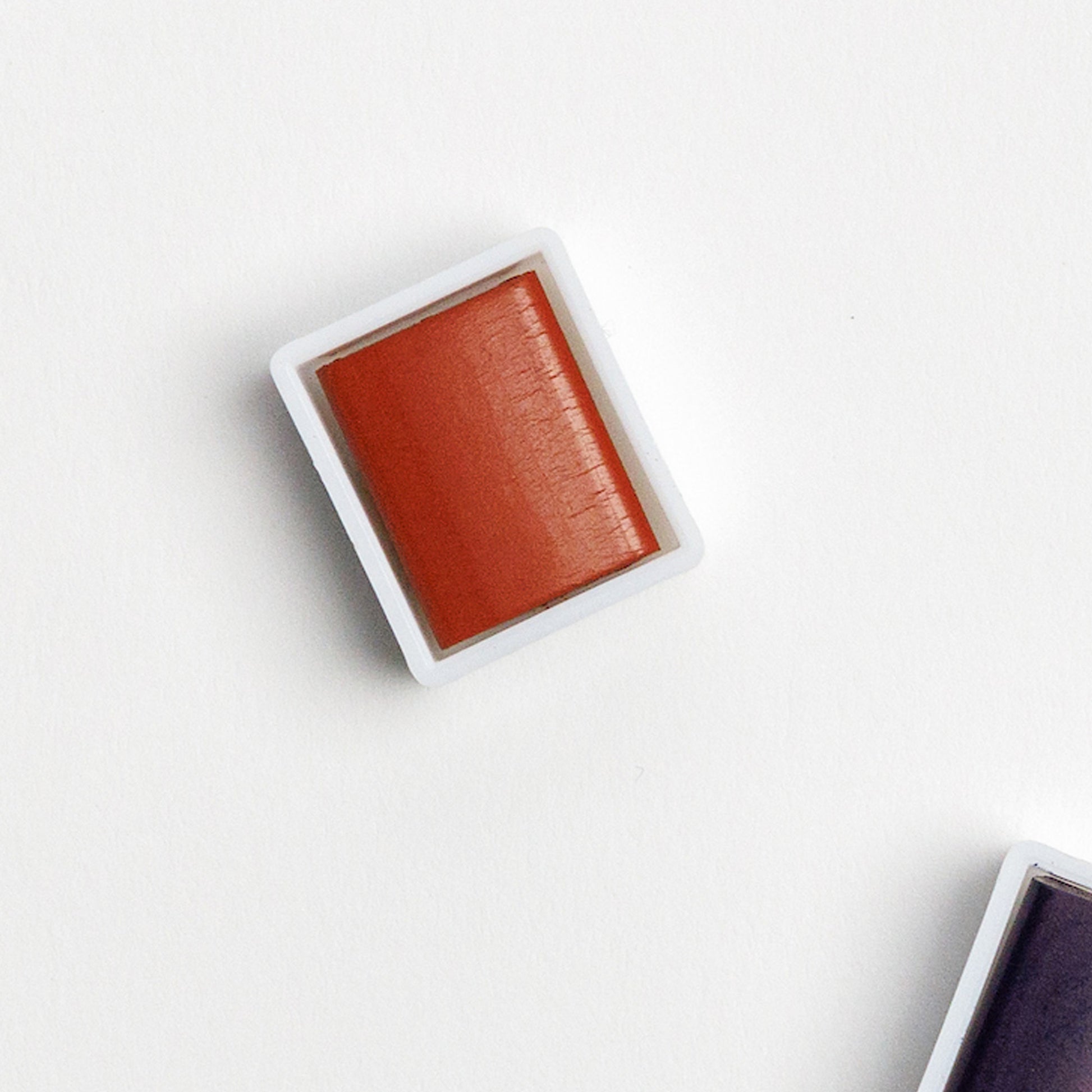 Close up of a single water color paint pan