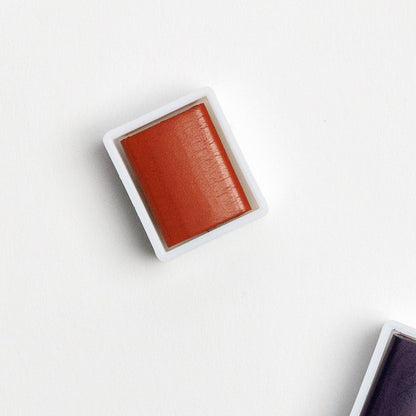 Close up of a single water color paint pan