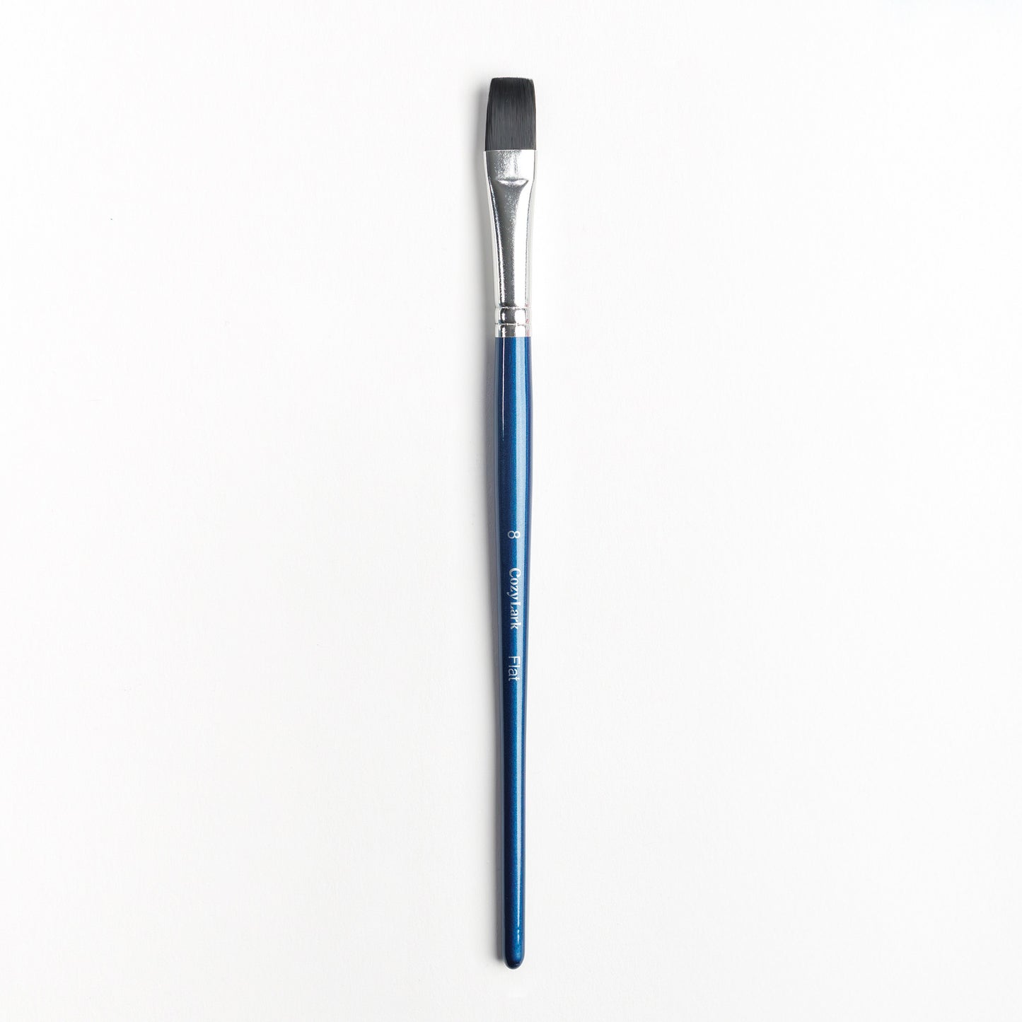 Size 8 Flat brush with dark blue handle