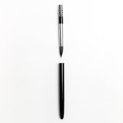 Compact travel watercolor brush with detachable black handle separated 